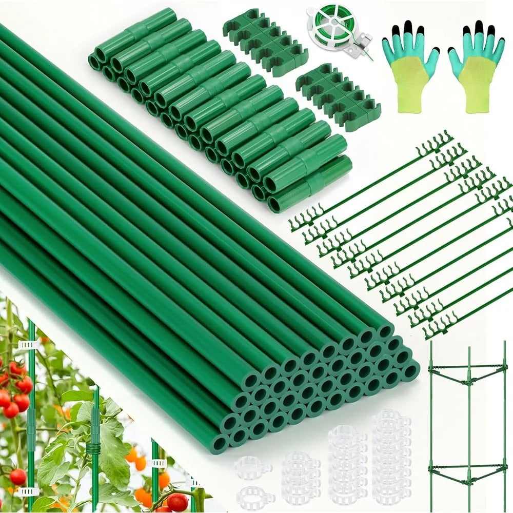 123PCS Garden Tomato Stakes Kit, 36 Fiberglass Supports
