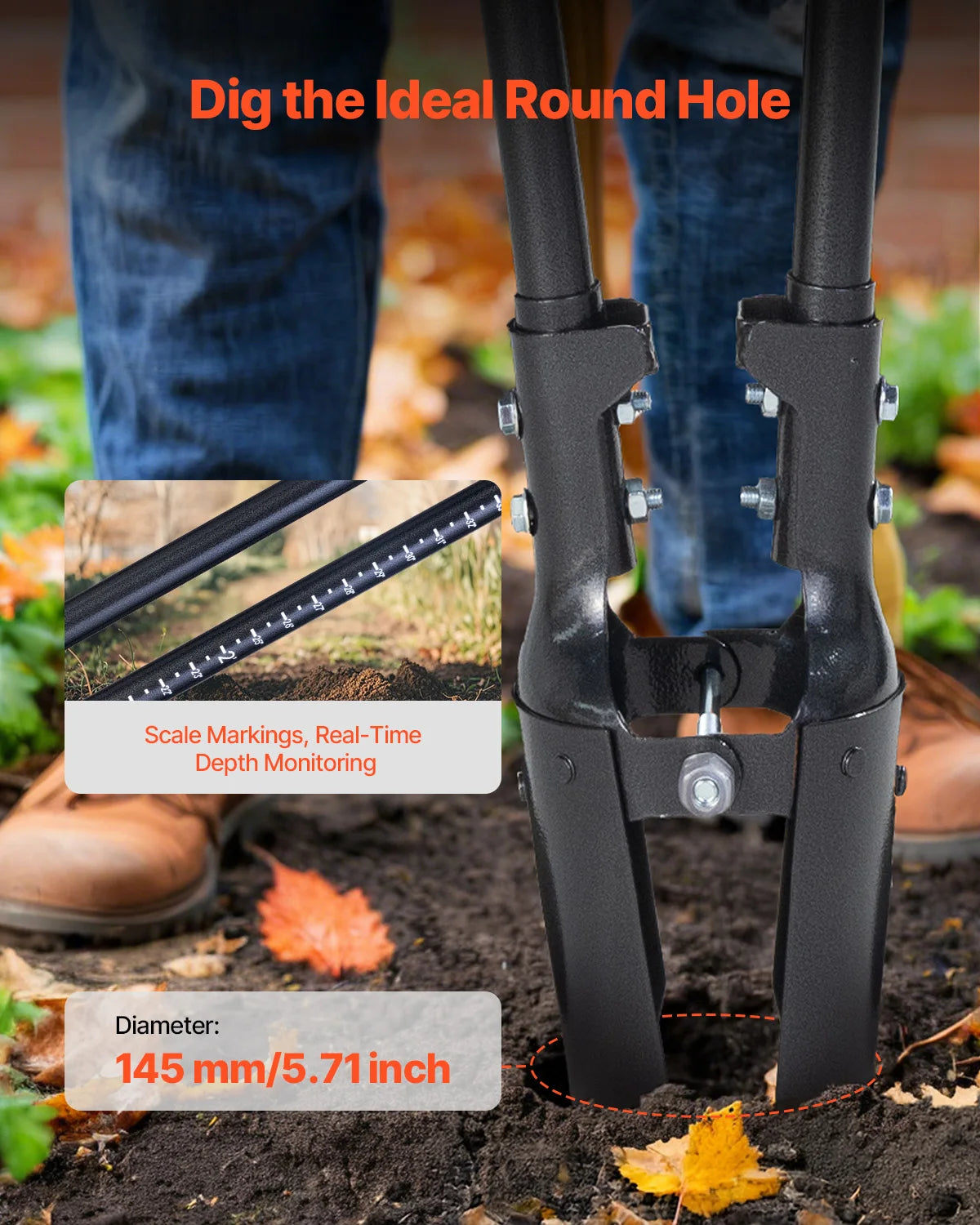 Post Hole Digger Heavy Duty Manual Hole Digger