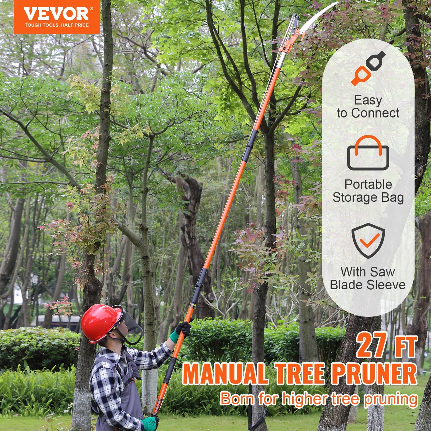 Pole Saw Extendable Tree Pruner Sharp Steel Blade