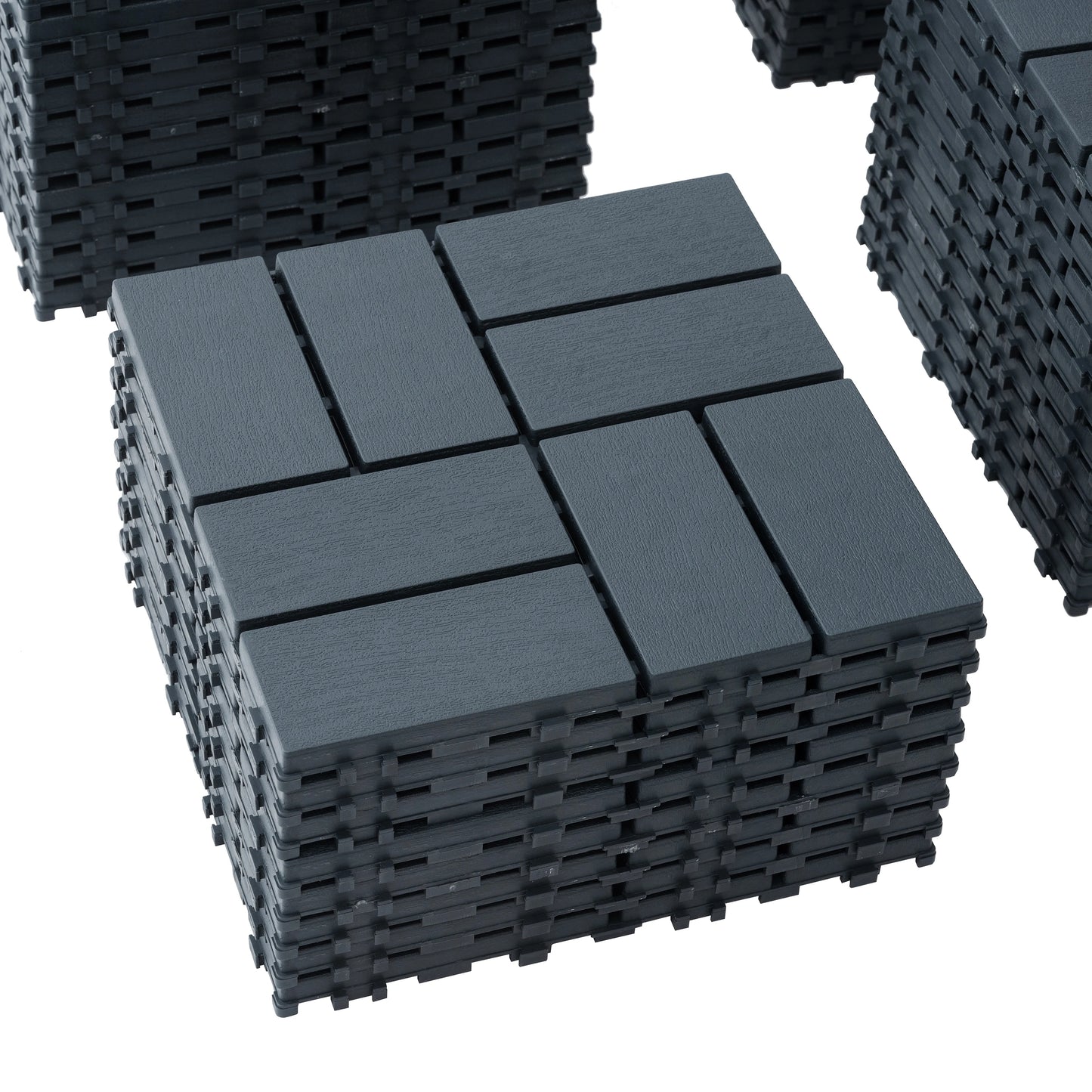 44 Pack Interlocking Patio Deck Tiles-12x12 Inch