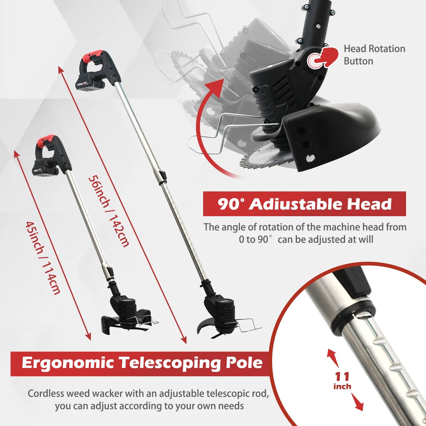 Electric Weed Wacker String Grass Trimmer Cordless