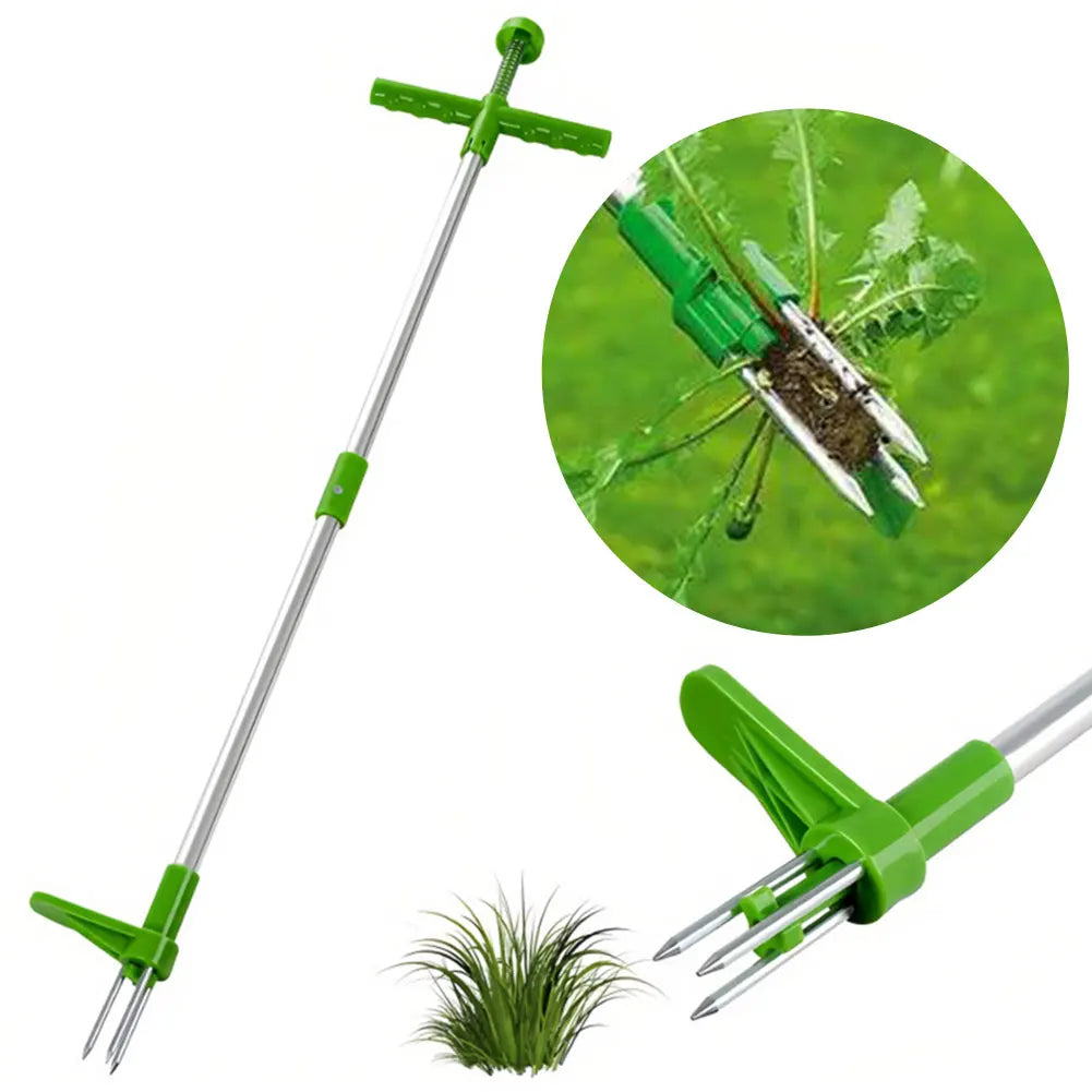 Weeder Root Removal Tool with 3 Claws & Foot Pedal