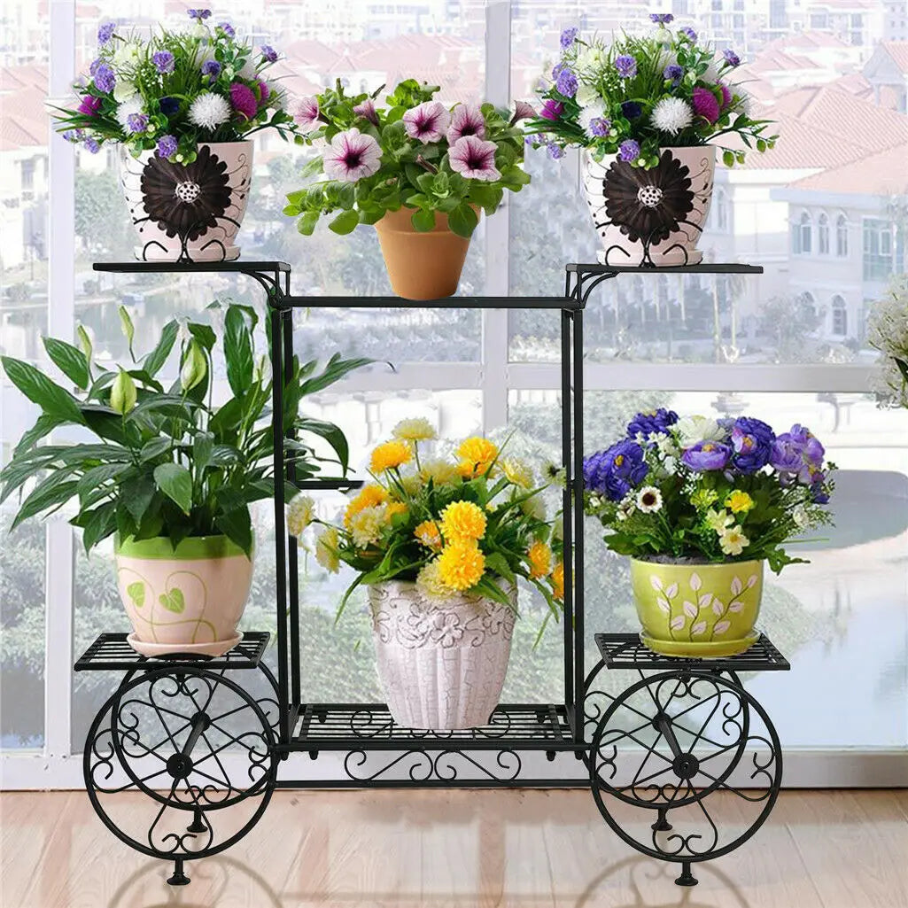 Large Metal Plant Stand 6 Tier Garden Cart