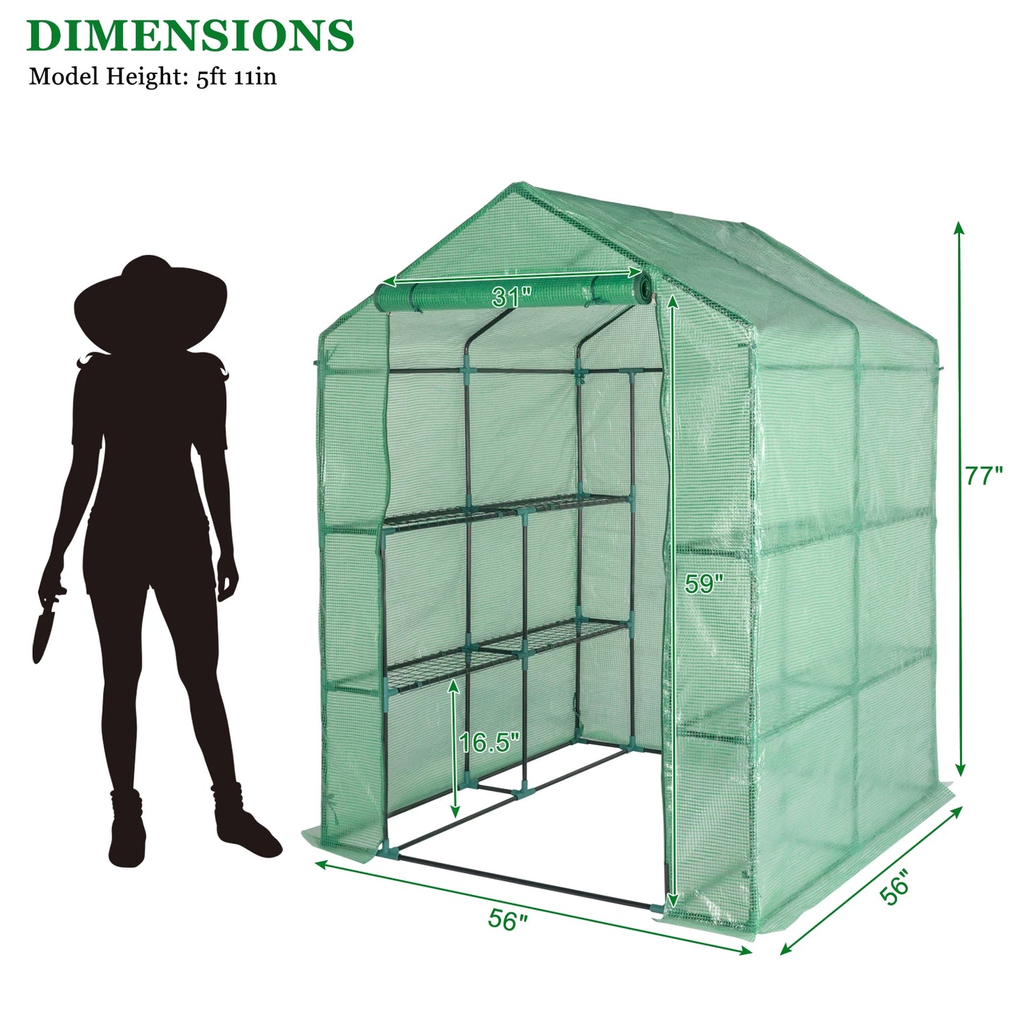 Black Iron Pipe Steeple PE Cloth Greenhouse