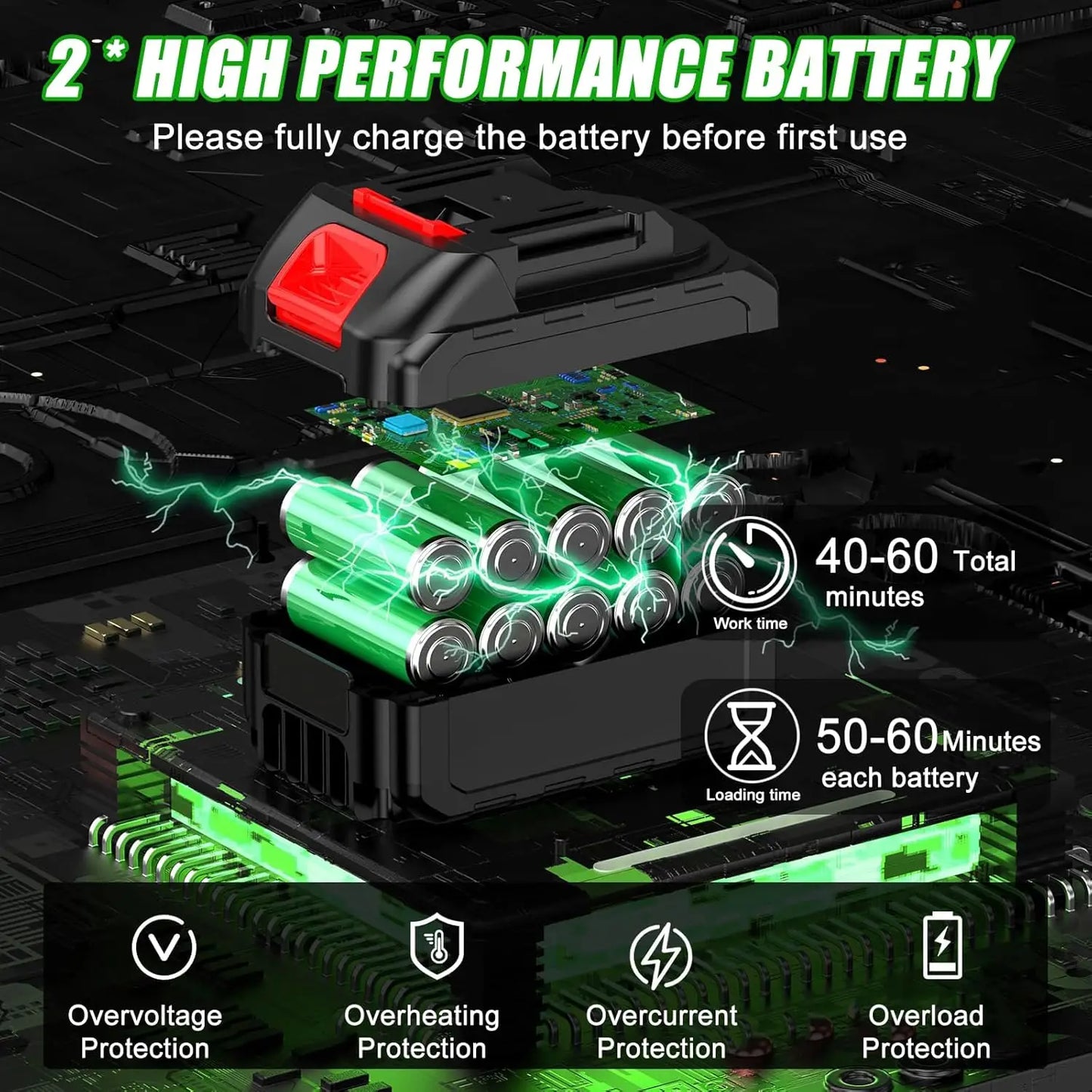 Electric Weed Wacker Battery Powered Grass Trimmer 3 in 1 W