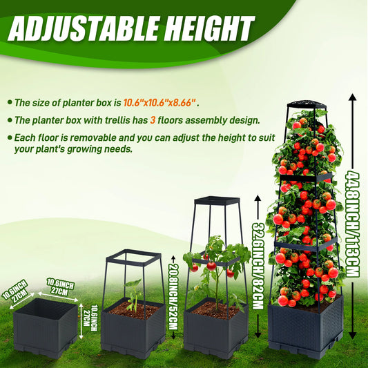 2pcs 44.8Inch Self-Watering Tomato Planter Box