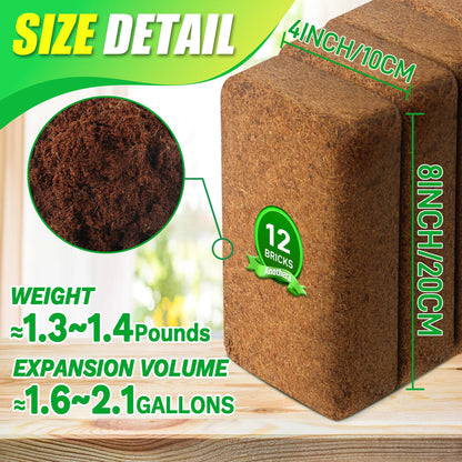 12pcs Coco Coir Brick for Plants