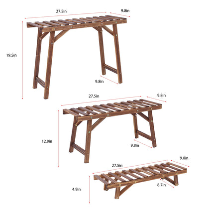 3 Tier Freestanding Ladder Shelf Wood Plant Stand