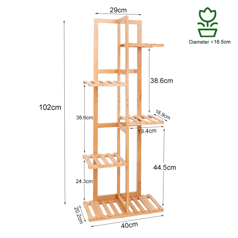 Bamboo 5 / 6  Tier  Plant Stand Rack Pot Holder