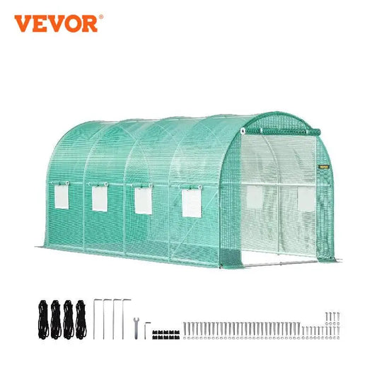 Walk-in Tunnel Greenhouse Galvanized Frame & Waterproof Cover