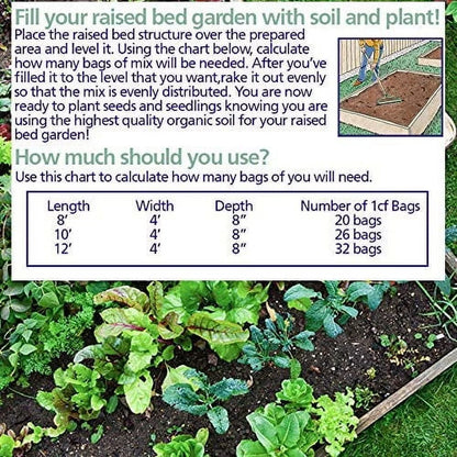 Organic Raised Bed Soil Gardening 1 Cu Ft