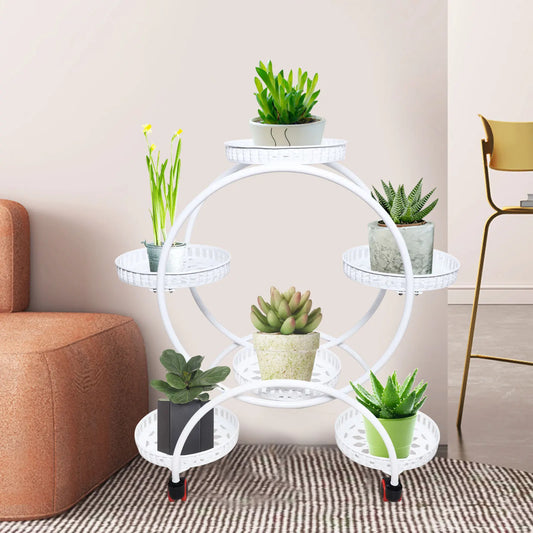 Metal Plant Stands 6 Pots Plants Flower Stand