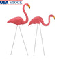 2ct Pink Flamingo Lawn Stakes Outdoor Garden Decor