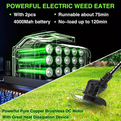 Electric Weed Wacker, 24V 1500MAh Battery Operated
