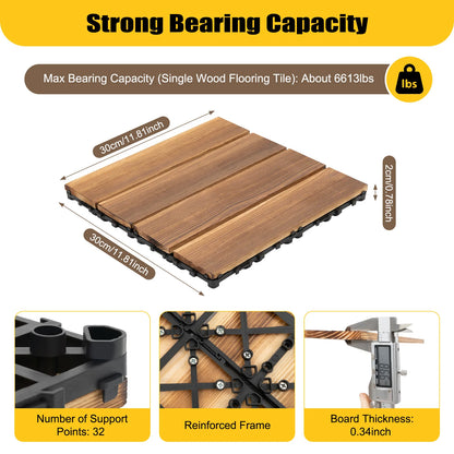 36 PCS 12"x12" hardwood Floor Tile Non-slip Waterproof