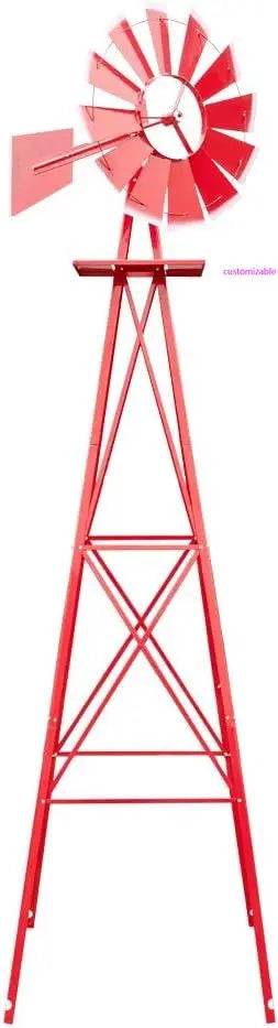 8FT Metal Windmill Ornamental Spinner Backyard