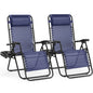 Set of 2 Portable Recliner Patio Garden Lounge Chair