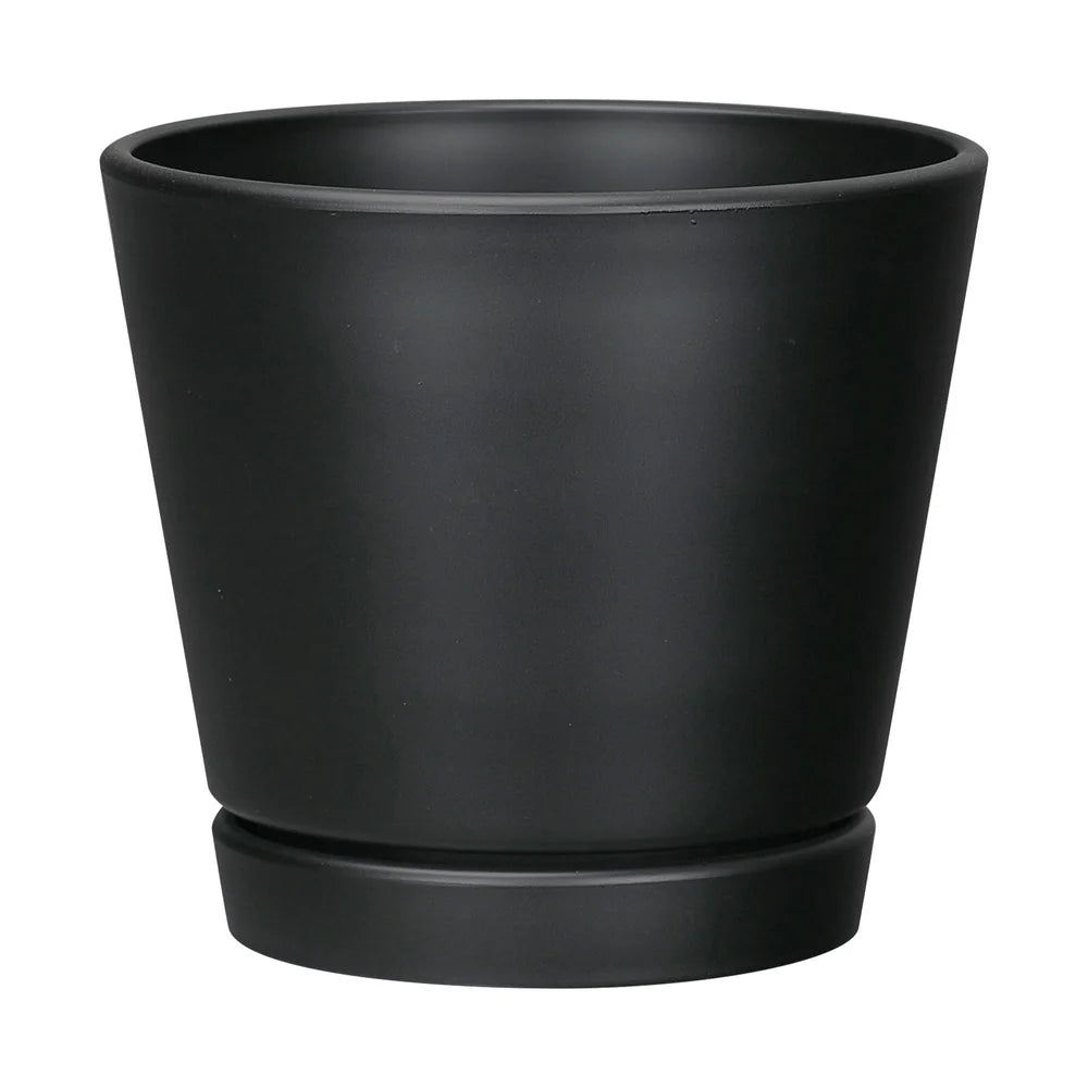 Planter with Attached Saucer Indoor Outdoor 8 Inch