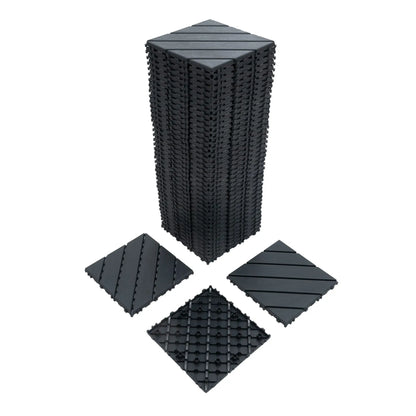 Twill Interlocking Patio Deck Tiles 44 Pack 12x12 Inch,