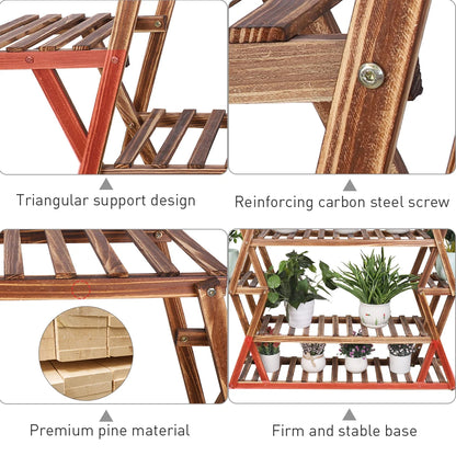 Extra Large Multi Tier Wood Plant Stand
