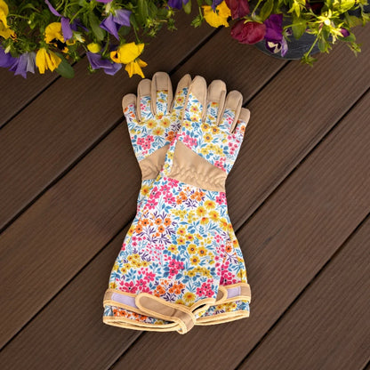 Floral Pattern Garden Gloves Waterproof Durable Breathable