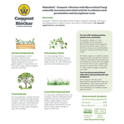 Organic Soil Conditioner Compost Biochar with Mycorrhizal Fungi