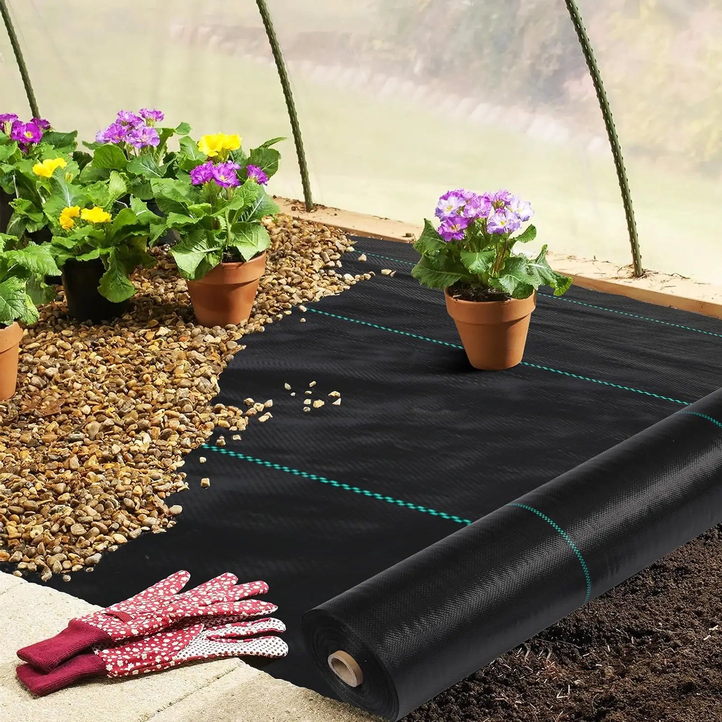 3/4/6*300/600FT Weed Barrier Landscape Fabric, Heavy Duty