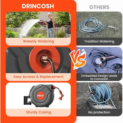 3rd Generation Retractable Garden Hose 130 ft x 1/2 inch Heavy Duty