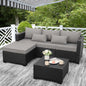 3 Piece Outdoor Sectional Couch with Storage Coffee Table