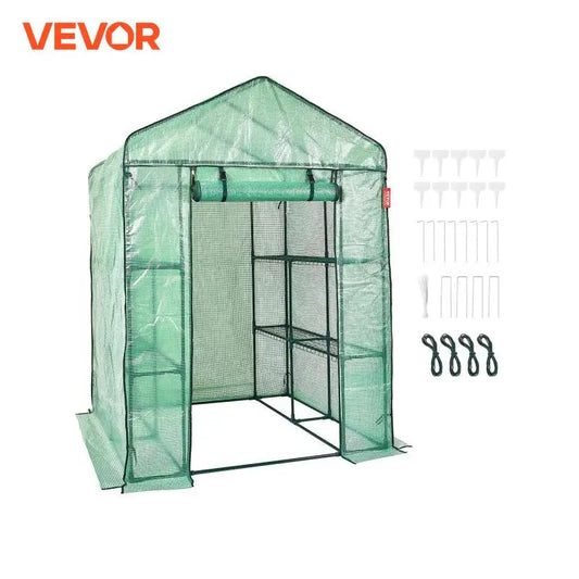 Walk-in Green House Greenhouse with Shelves