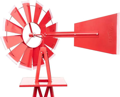 8FT Metal Windmill Ornamental Spinner Backyard