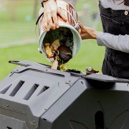 Compost Tumbler Bin Dual Chamber 43 Gal Outdoor