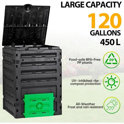 Garden Compost Bin 120 Gallon(450 L) Large