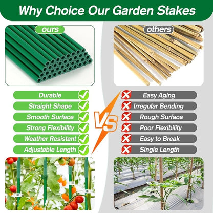 123PCS Garden Tomato Stakes Kit, 36 Fiberglass Supports