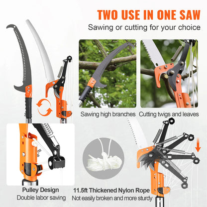 Pole Saw Extendable Tree Pruner Sharp Steel Blade