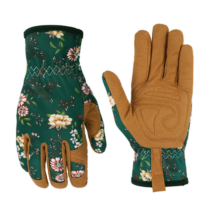 Garden Gloves Breathable Leather with Grip Thorn-Proof