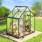 4x6FT Polycarbonate Greenhouse, PC Panels & Aluminum Frame