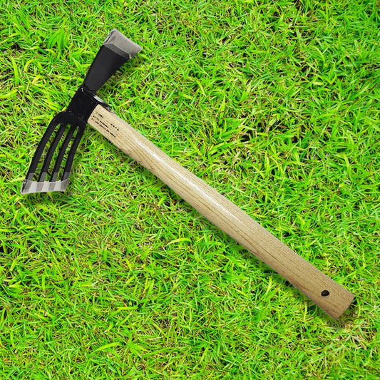 Hand Cultivator with Wooden Handle Garden Rake
