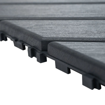 Twill Interlocking Patio Deck Tiles 44 Pack 12x12 Inch,