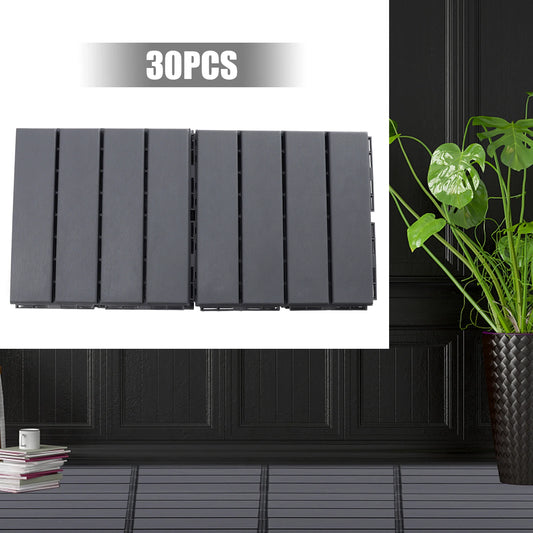 30 Pack Interlocking Deck Tiles Garden Floor Boards