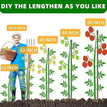 Garden Stakes 70 Pack 16in Plastic Coated Metal Plant Supports