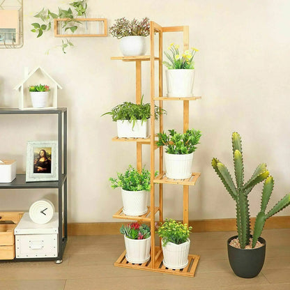Bamboo 5 / 6  Tier  Plant Stand Rack Pot Holder