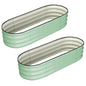 2 Pcs 4.5x2x1ft Oval Raised Garden Bed, Galvanized