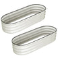 2 Pcs 4.5x2x1ft Oval Raised Garden Bed, Galvanized