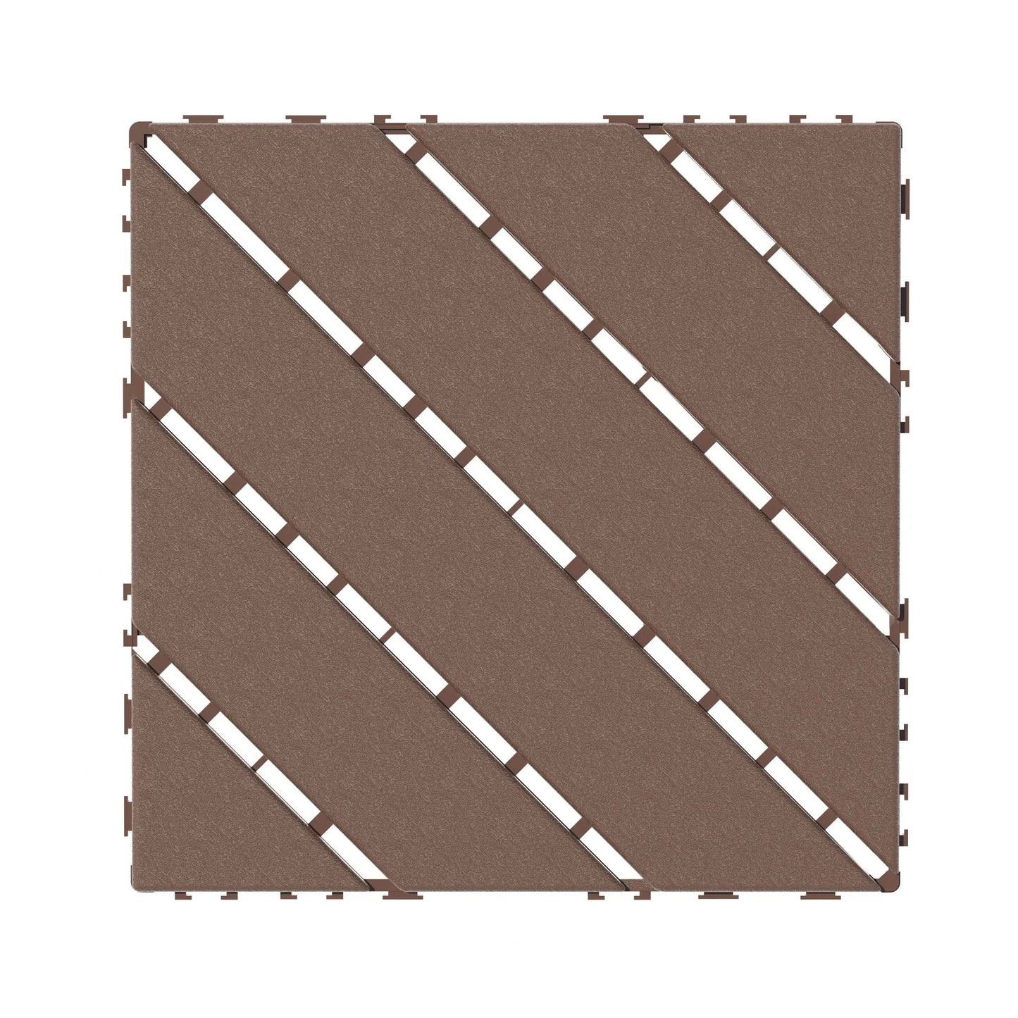 Twill Interlocking Patio Deck Tiles 44 Pack 12x12 Inch,