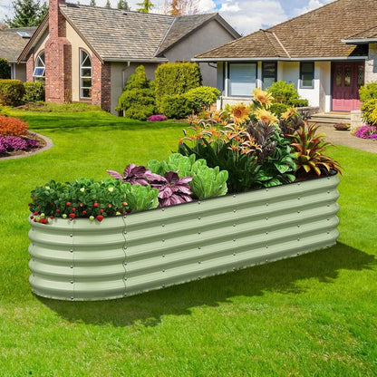 Galvanized Oval Raised Garden Bed Metal Planter