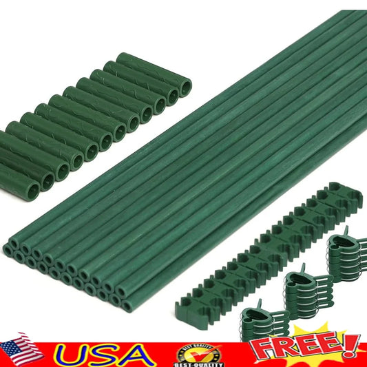 62pcs Garden Stakes Kit Fiberglass Plant Support Stakes