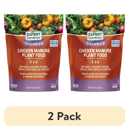 2 Pack Organic Chicken Manure Fertilizer 4 lb All Natural Plant Food