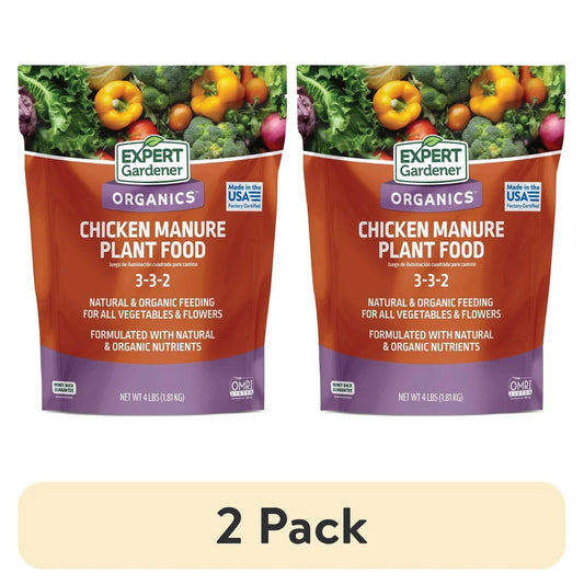 2 Pack Organic Chicken Manure Fertilizer 4 lb All Natural Plant Food