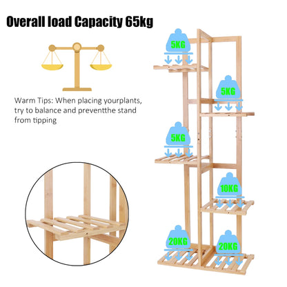 5 Tiers Bamboo Plant Stand Tall Storage Display